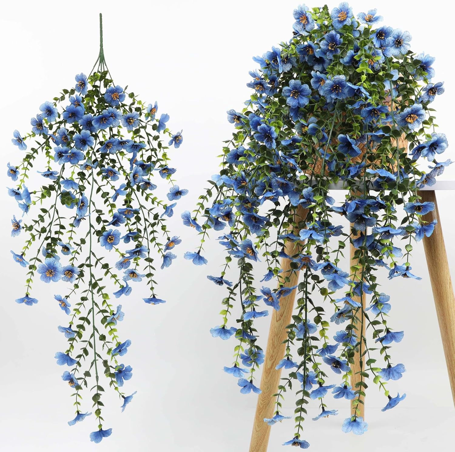 4 PCS Artificial Hanging Flowers for Outdoor Decor