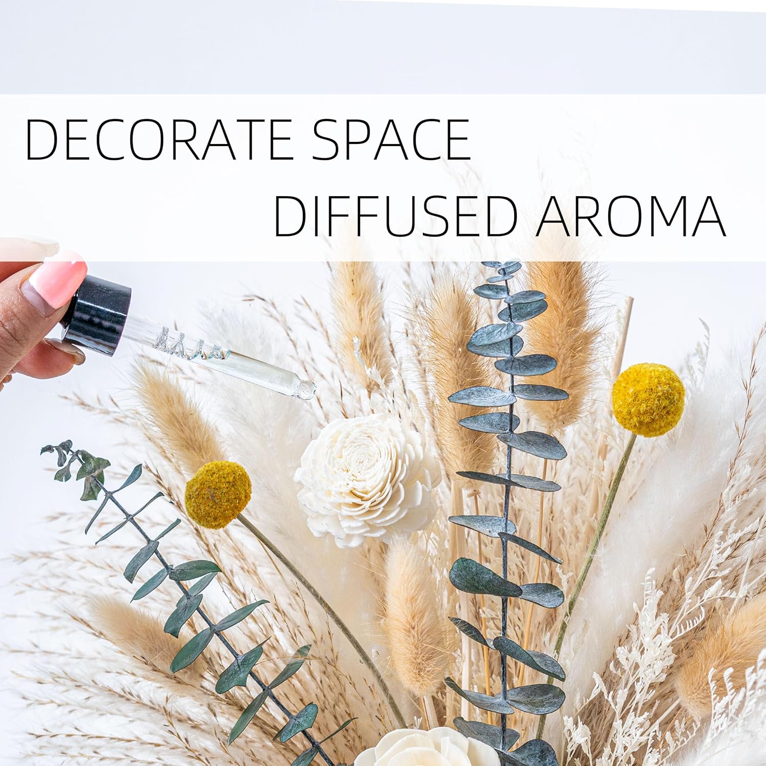 Pampas Grass Decor with White Ceramic Vase
