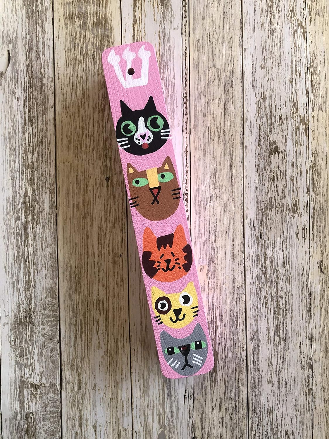 Cat Mezuzah Kids Room Door Blessing Pink No Scroll