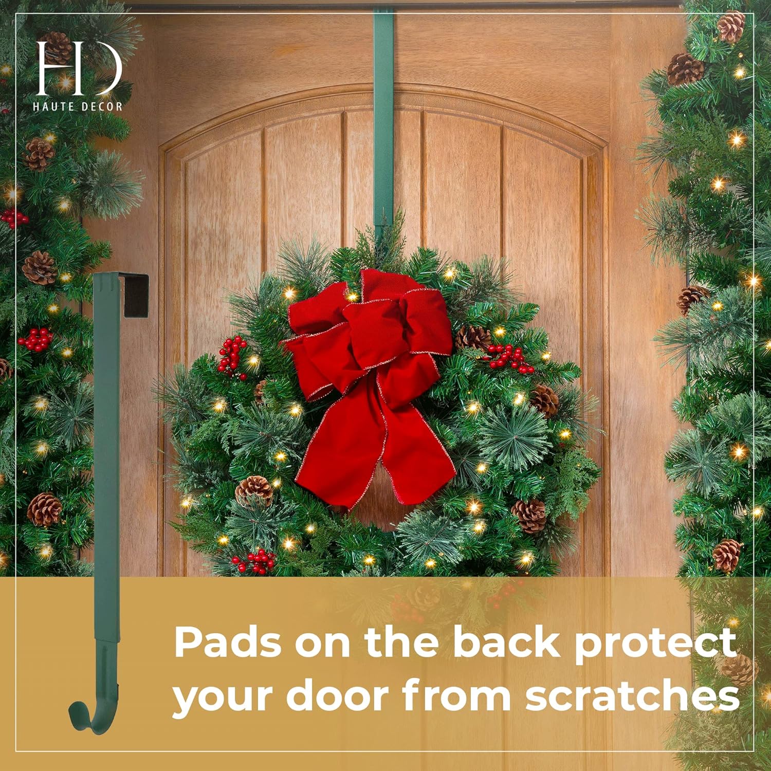 Haute Decor Adjustable Wreath Hanger - 2 Pack Green