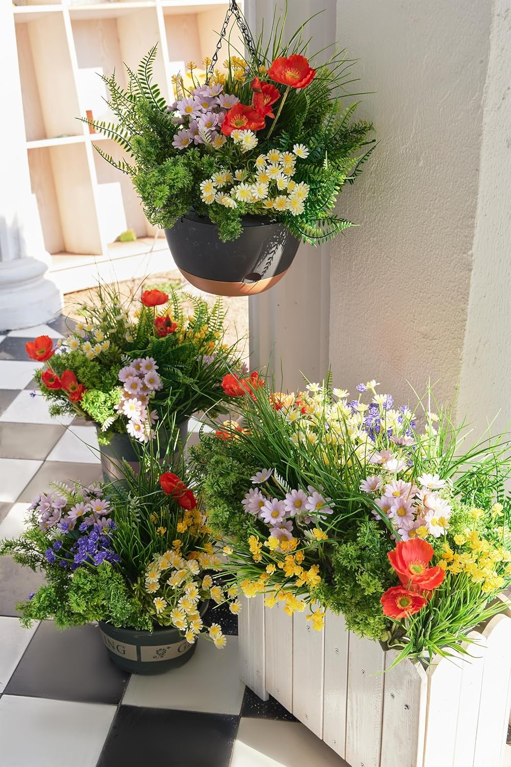 23Pcs UV Resistant Artificial Boxwood Plants for Home and Garden Decor