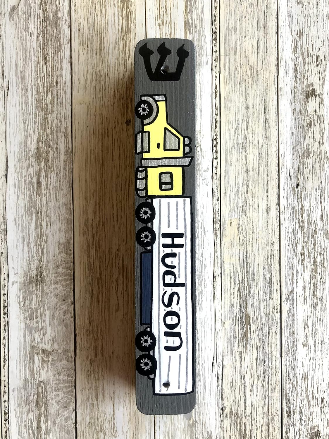 Personalized Truck Mezuzah for Jewish Baby Boy