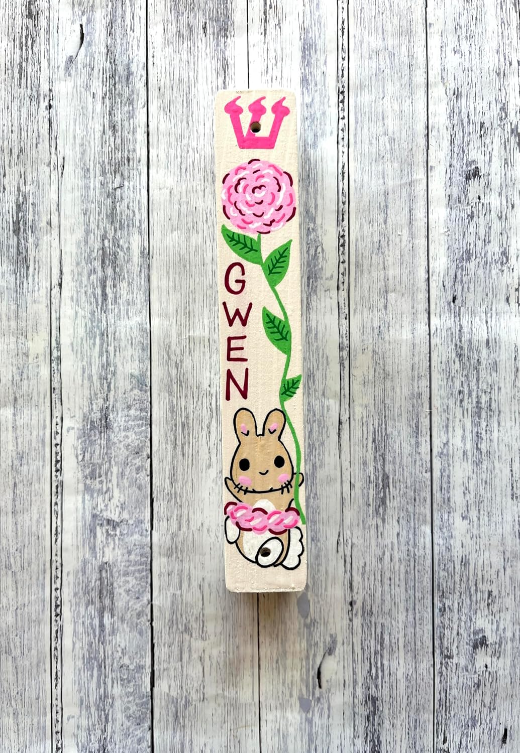 Lea Joelle Bunny Rose Mezuzah Kids Room Decor