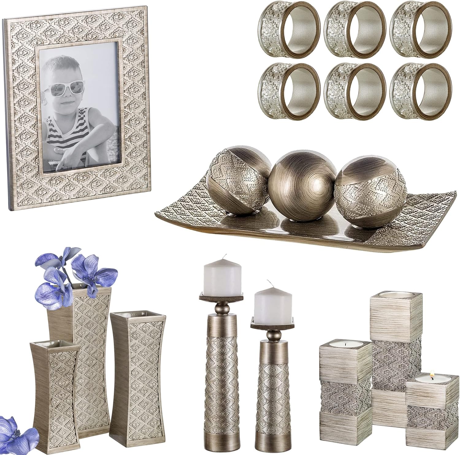 Creative Scents Dublin Silver 5x7 Picture Frame Wall Desk Display