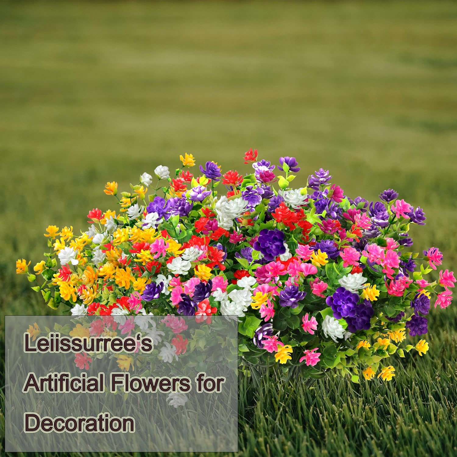 Artificial Plants Flowers for Outdoors 12 Bundles