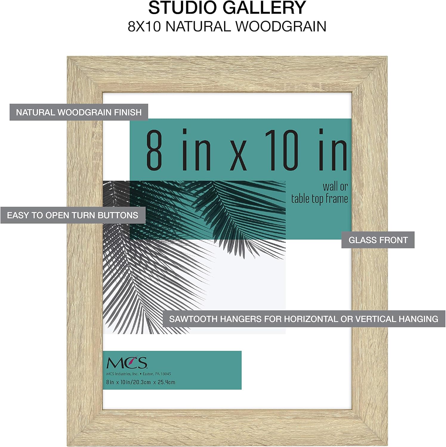 MCS 8x10 Picture Frame Woodgrain 4-Pack Wall Tabletop Display