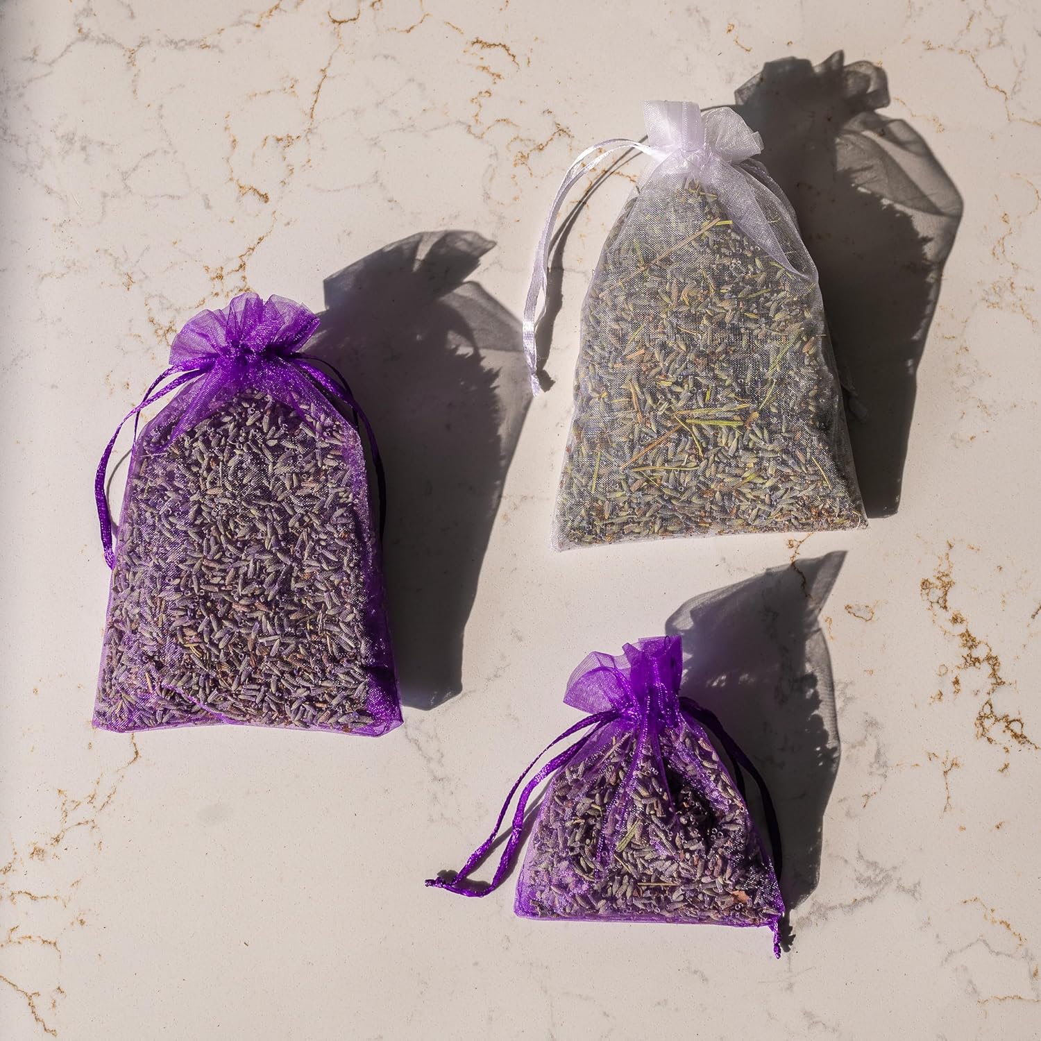 Large Premium Lavender Sachets - 12oz Pack of 12 - White
