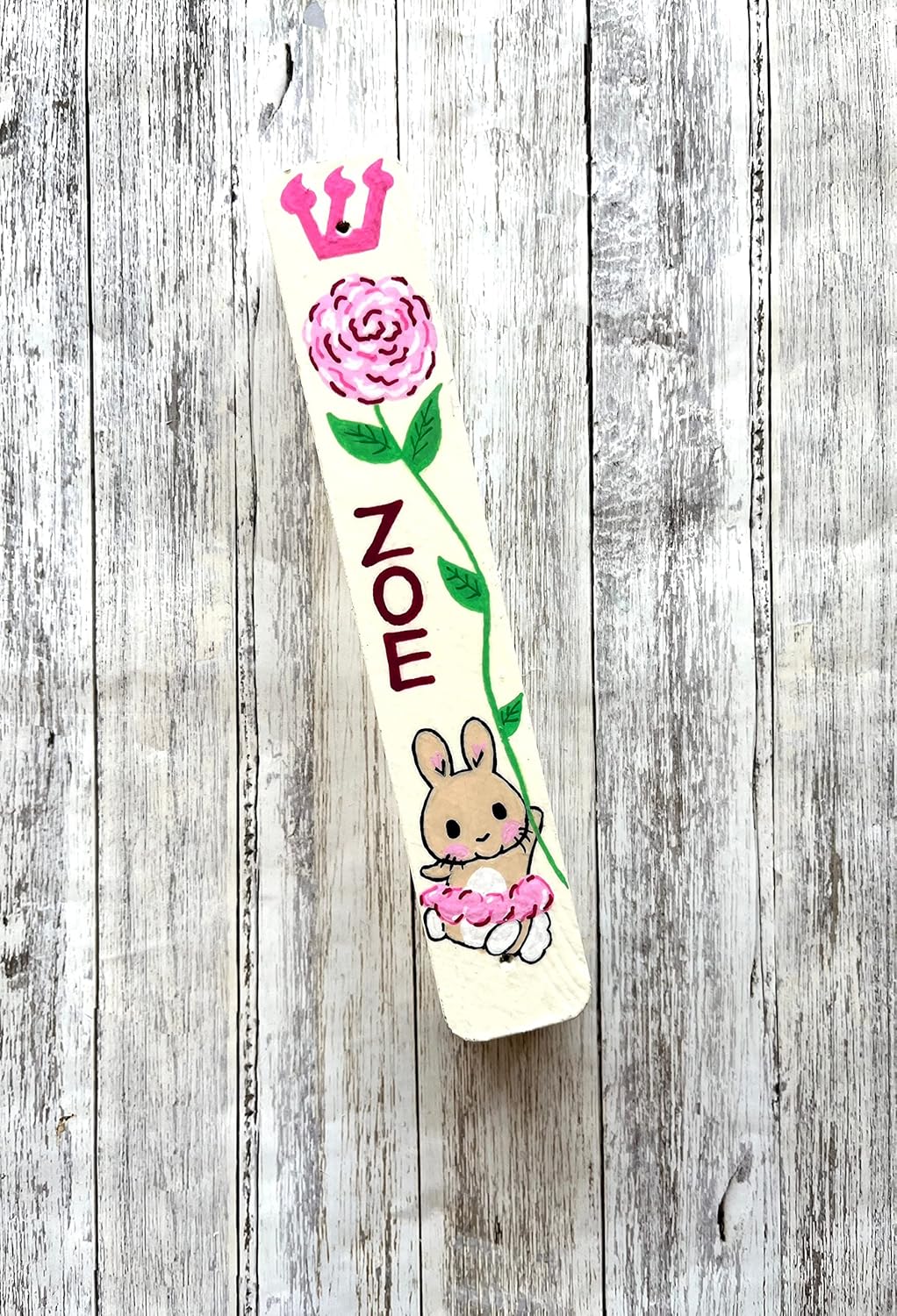 Lea Joelle Bunny Rose Mezuzah Kids Room Decor