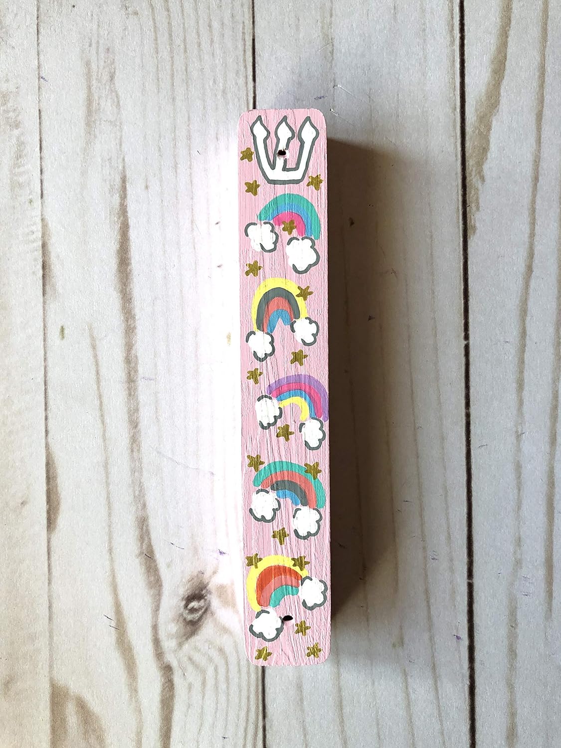 Rainbow Mezuzah Scroll Case for Jewish Baby Girl