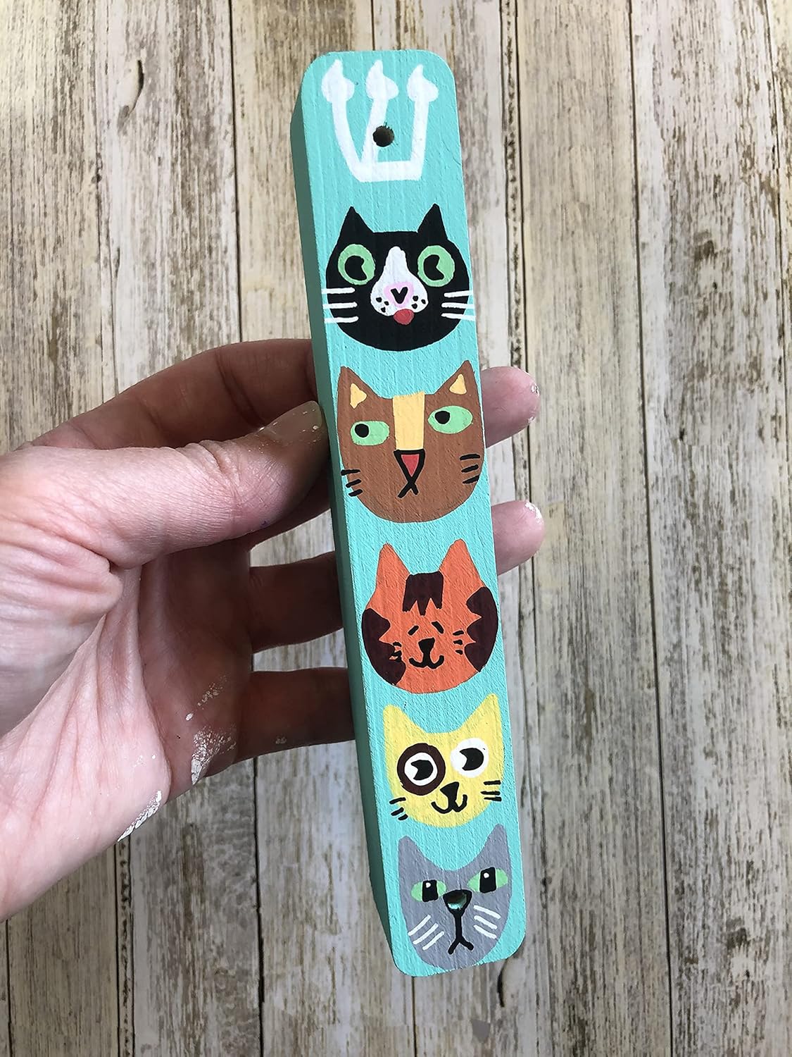 Cat Mezuzah Childrens Scroll Case Door Blessing