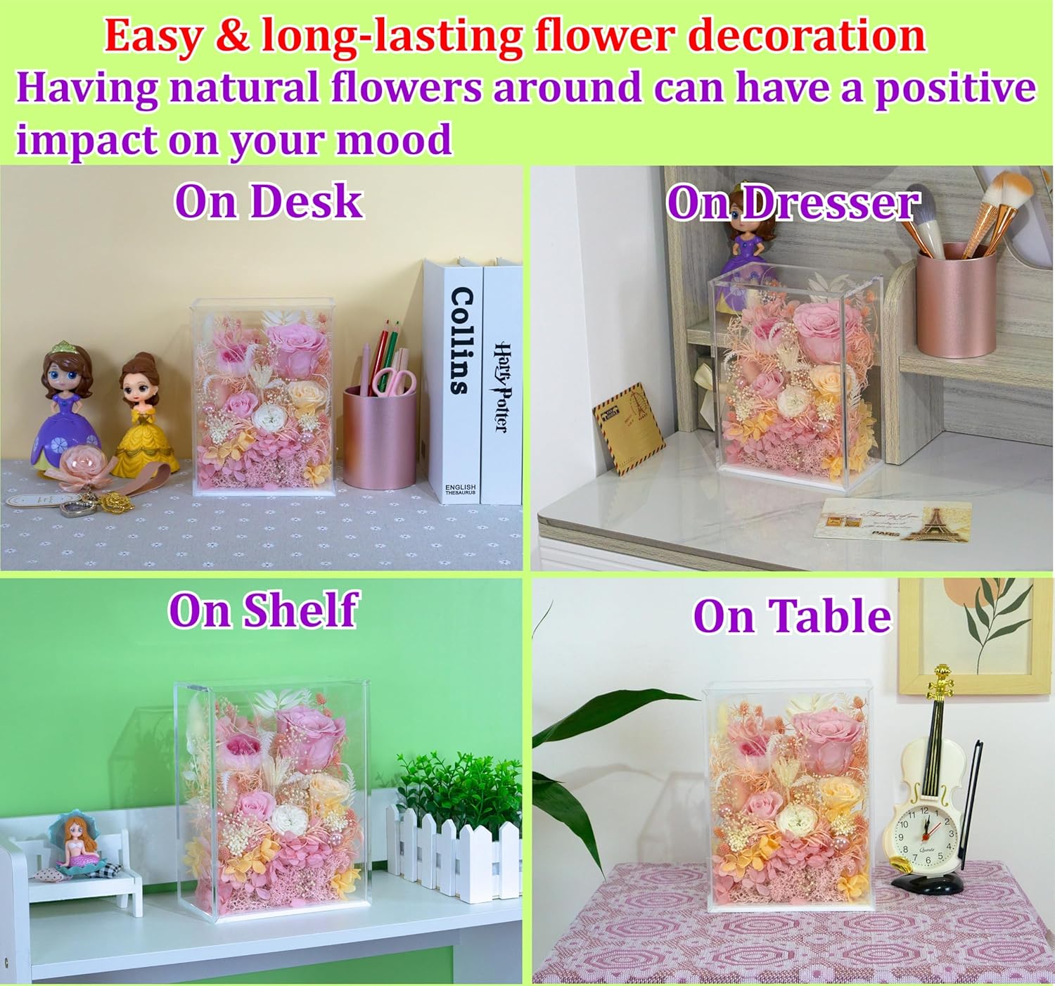 Valley of Rain Forest Preserved Rose Bush for Love and Home Decor