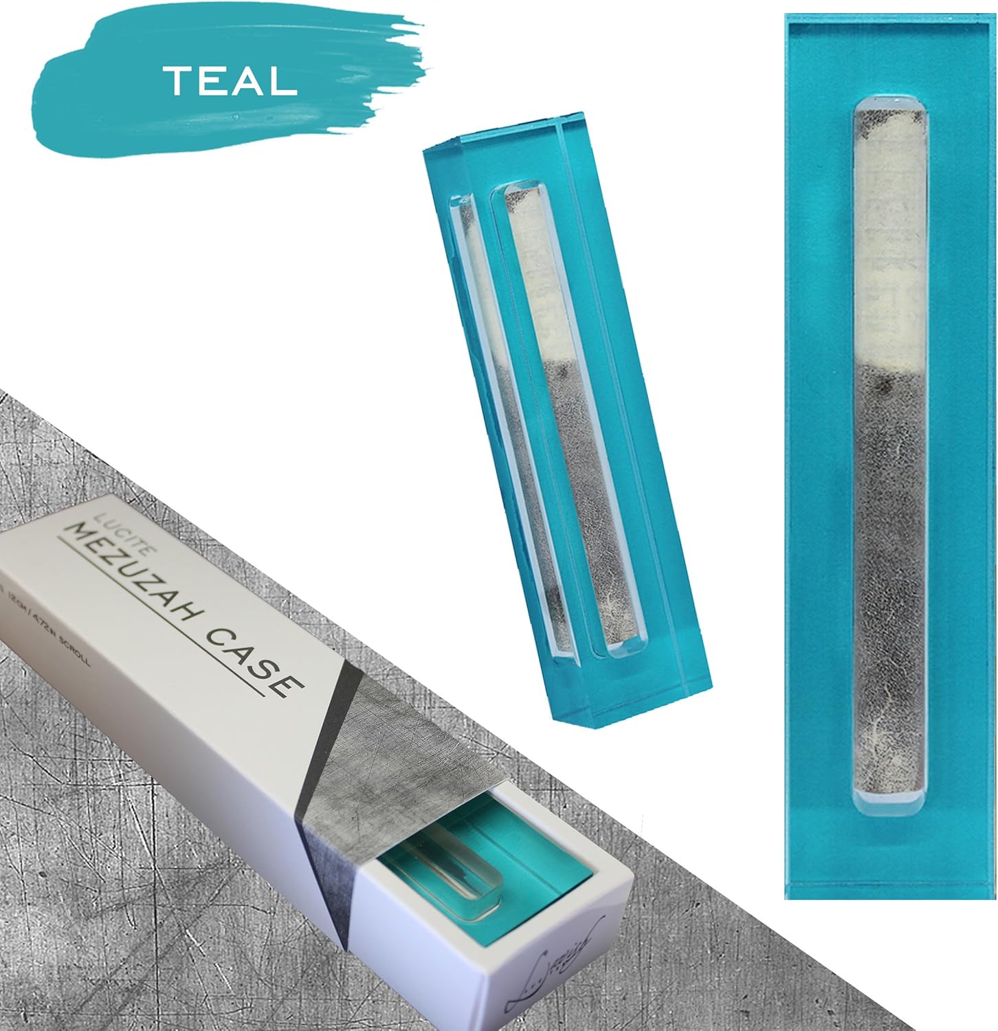 Lavish Lucites Lucite Mezuzah Case Teal