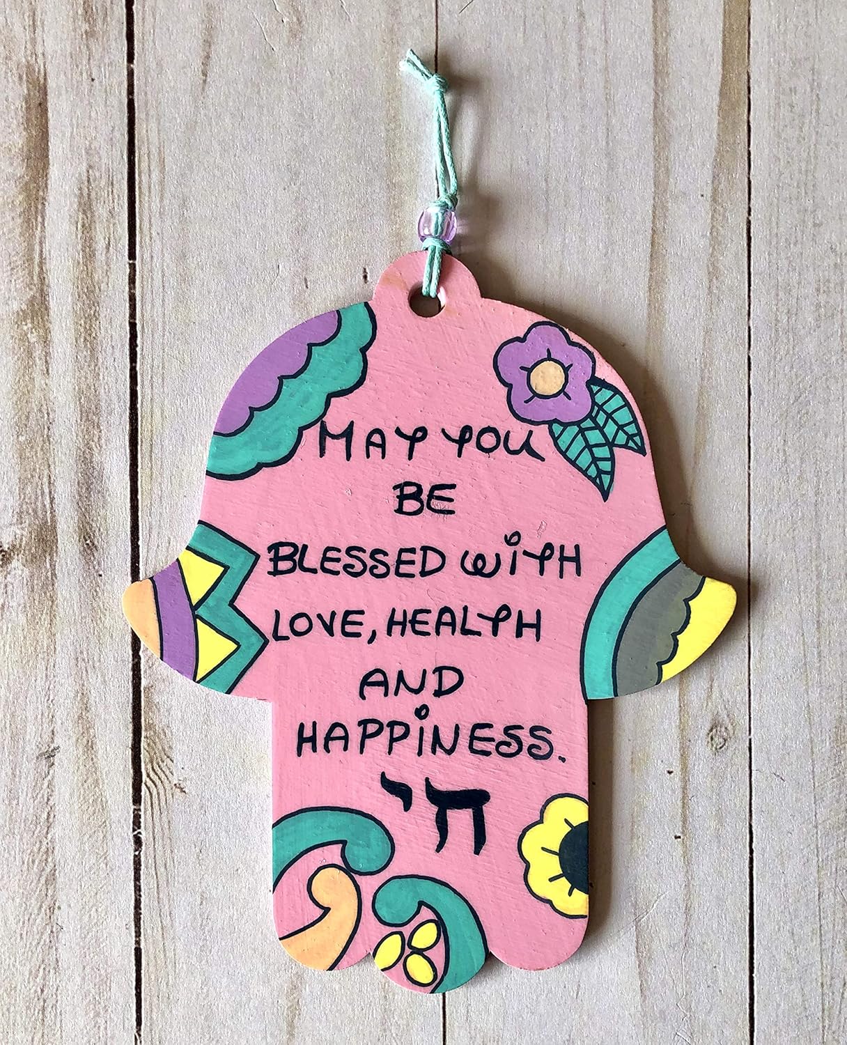 Lea Joelle Hamsa Mezuzah Set with Blessing Light Pink